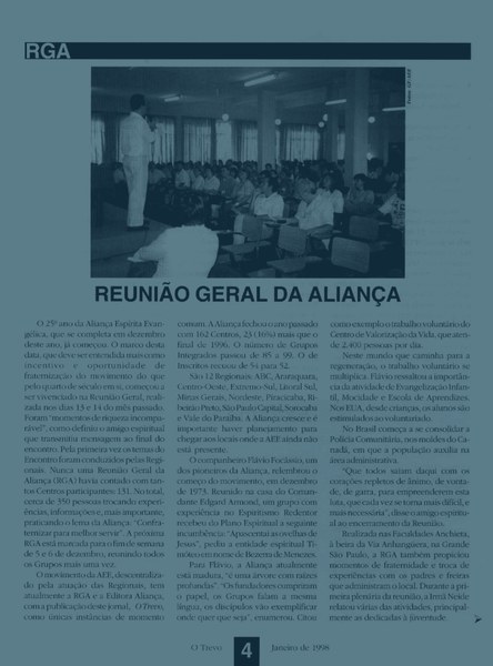 O Trevo Jan/1998 — Reunião Geral da Aliança · 25º ano